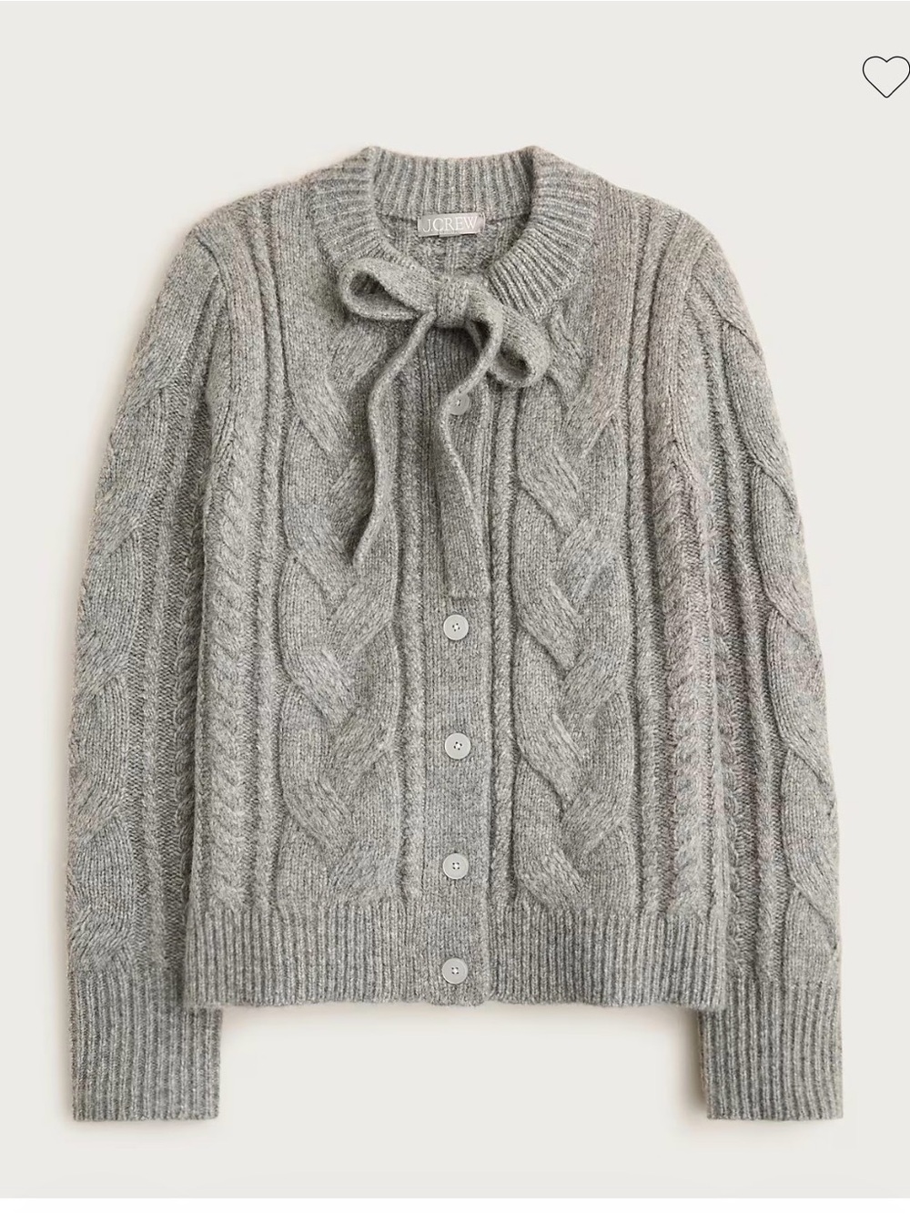 NWT J. Crew Wool Blend Bow Tie Cardigan Gray M - Picture 2 of 8